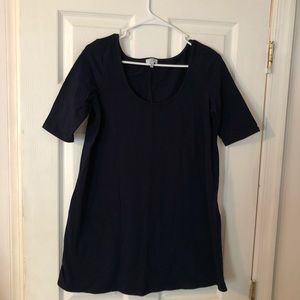 Navy blue oversized dress.